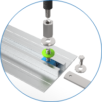 Подвесной потолок DAARTS из сэндвич панелей разнесенный вид